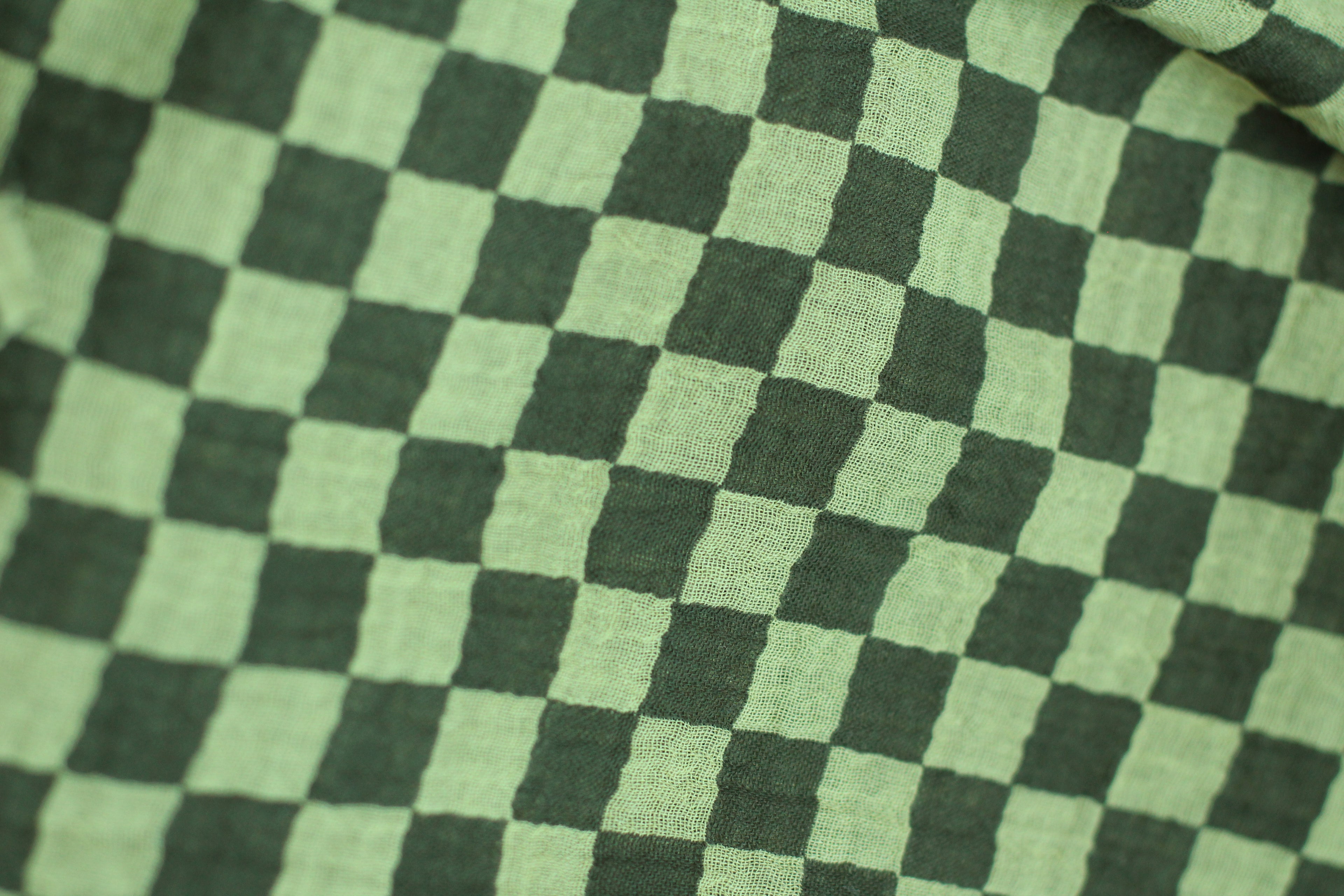Hoeslaken little checks groen