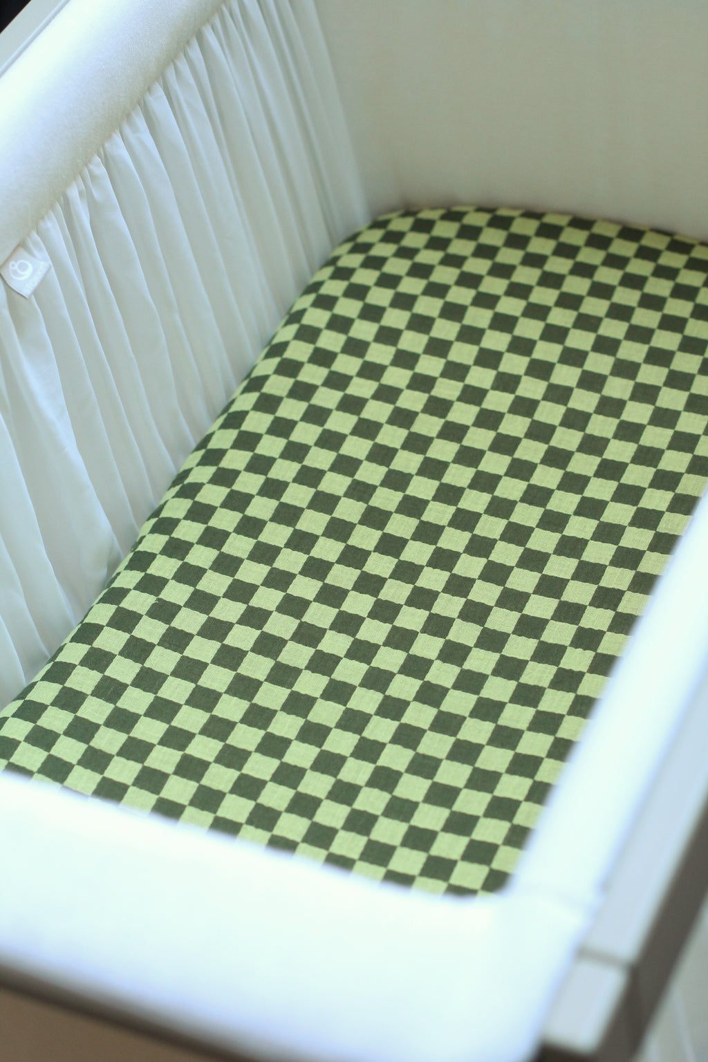 Hoeslaken little checks groen