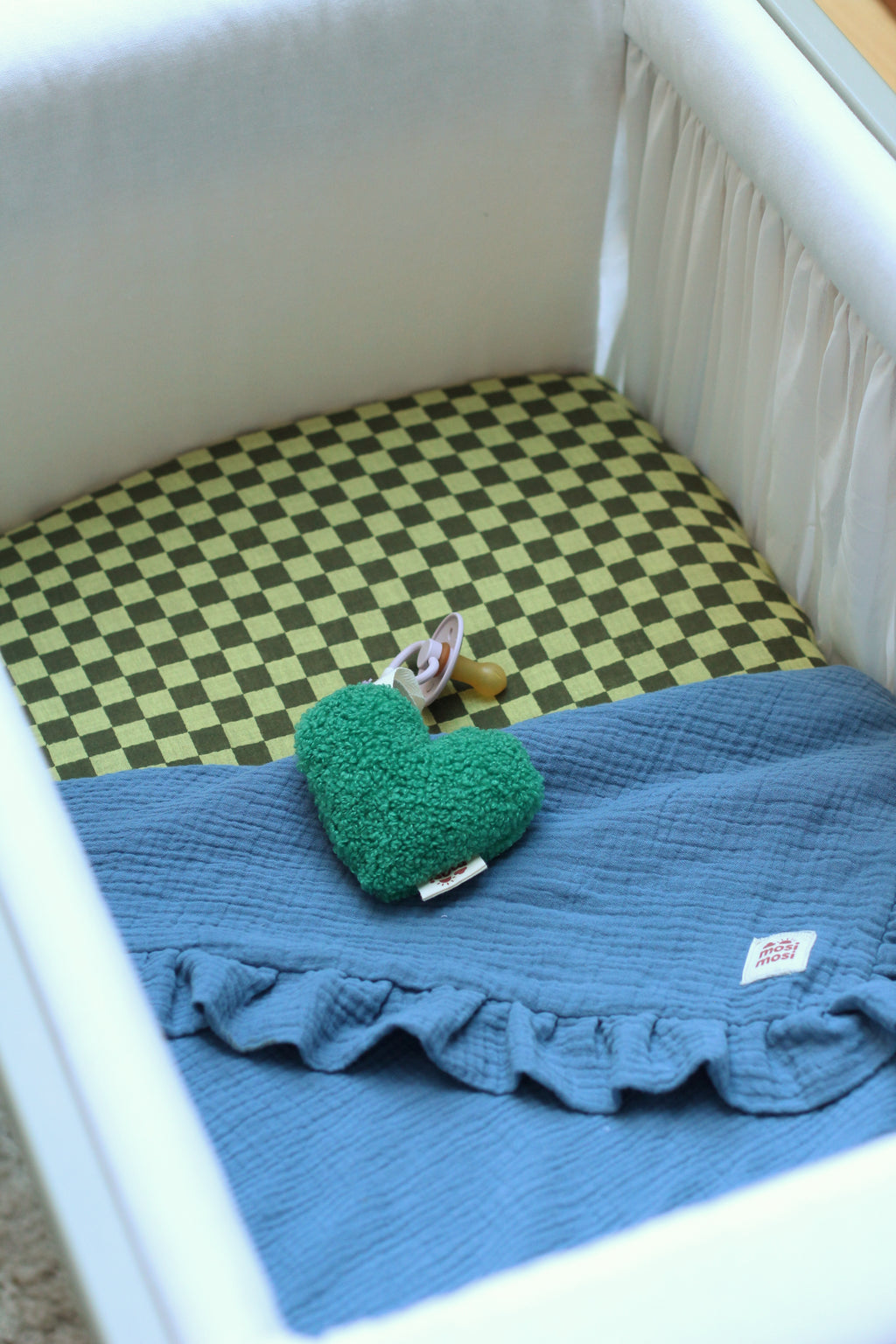 Hoeslaken little checks groen