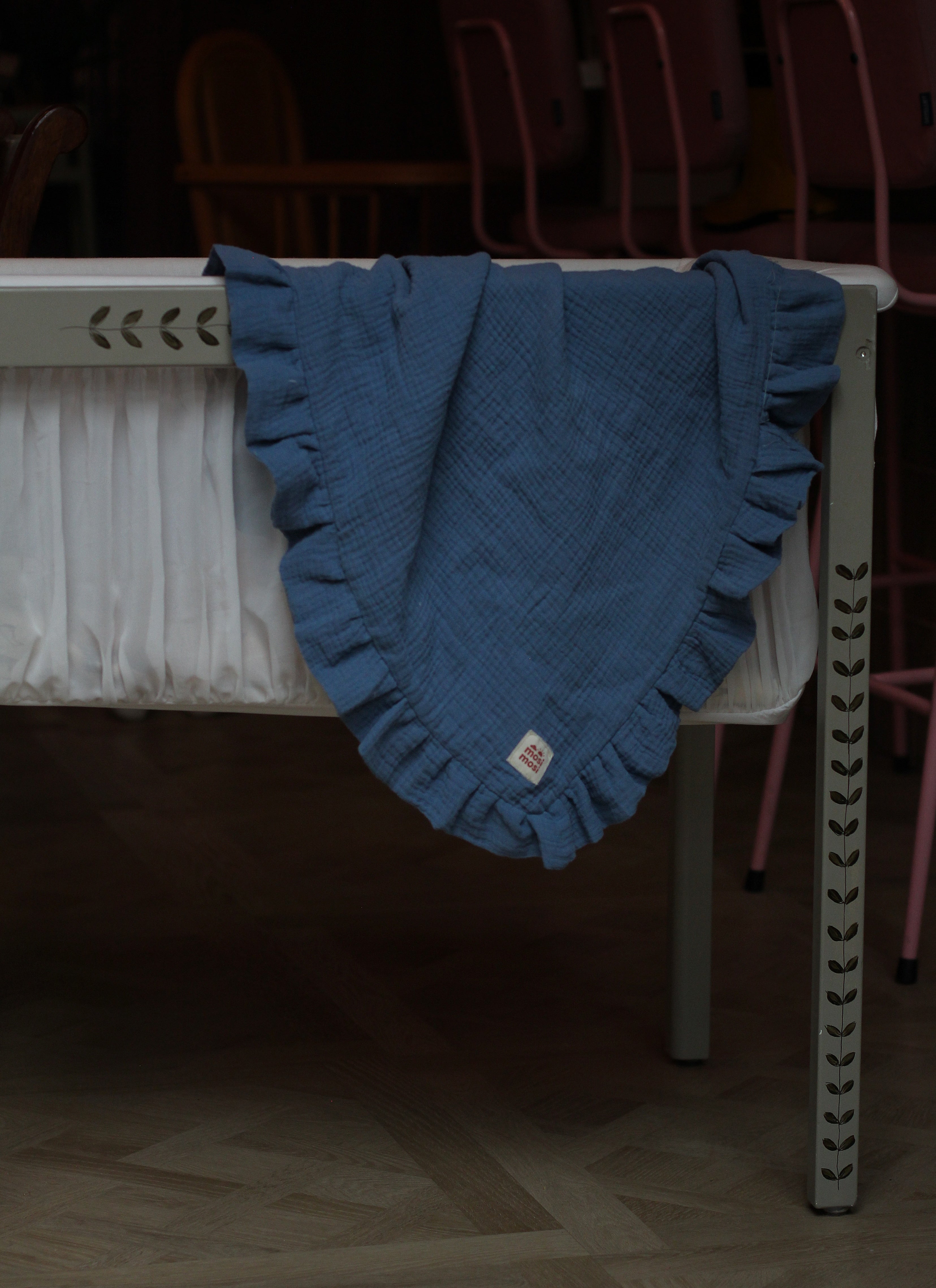 Mousseline dekentje blauw