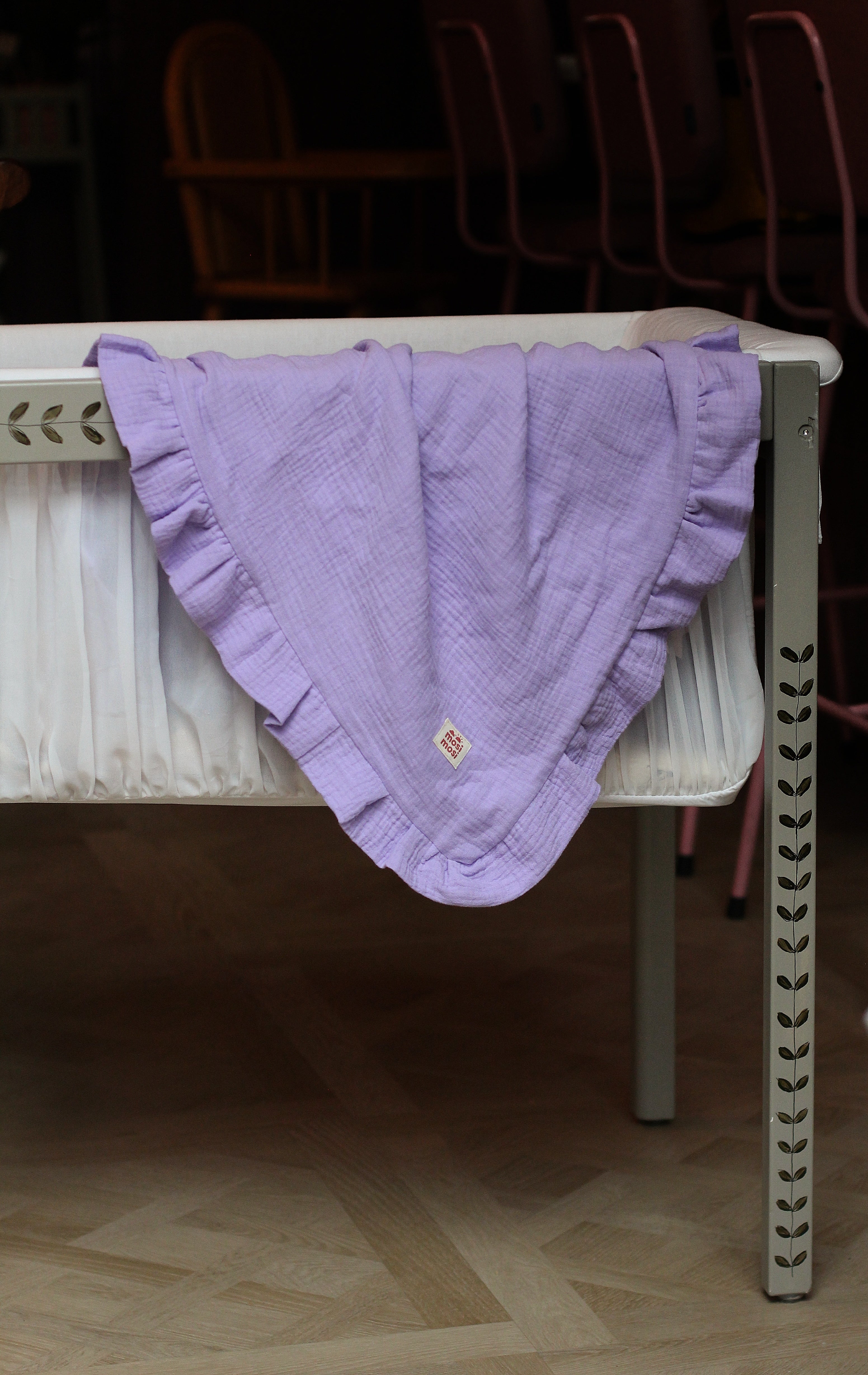 Mousseline dekentje lila