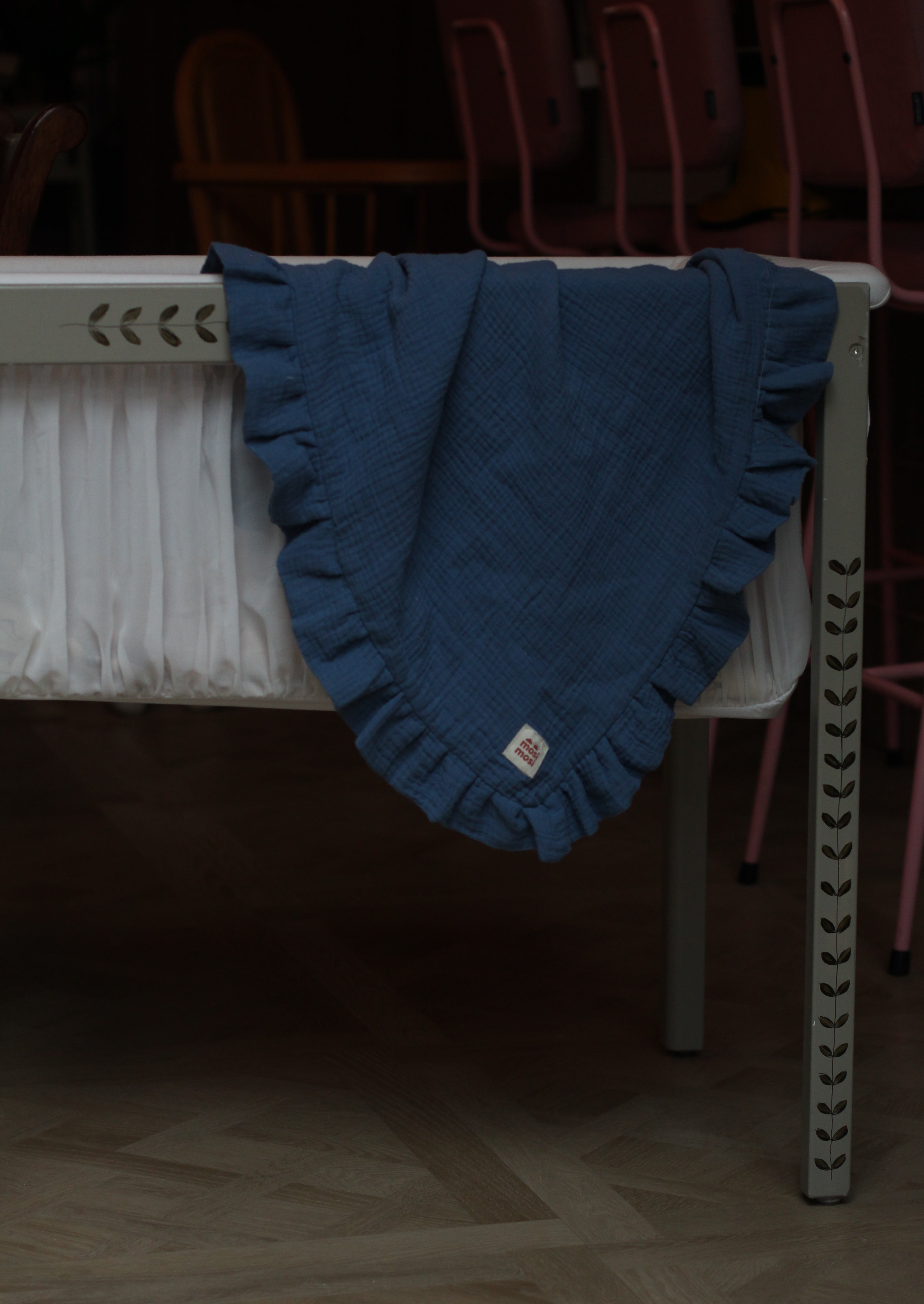 Mousseline dekentje blauw